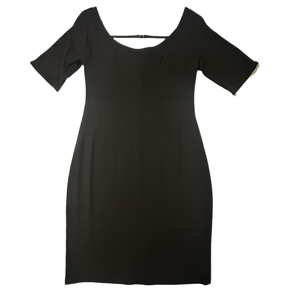 DOLCE & GABBANA | Black Scoop Neck Short Sleeve Knee-Length Dress IT 42/US 10 - Picture 3 of 16